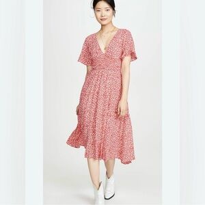Free People In Full Bloom Flutter Sleeves Sundress Midi Dress Sz. S